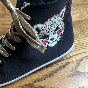 Fabkids Black and Gold High-Top Sneakers